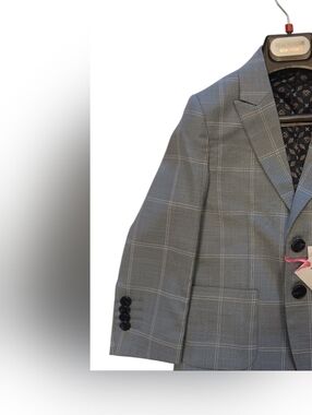 Isaac Mizrahi NWT Blue & White Plaid Blazer Size 4